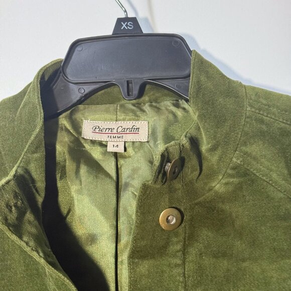 Pierre Cardin Vintage Green Velvet Blazer – Size M/L | Excellent Condition - Picture 2 of 5
